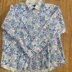 Men's Blue Patterned Shirt- TALLIA brand. Size XL, neck size 17.5